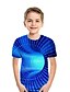 abordables T-shirts et chemises pour garçons-T-shirt Tee-shirts Garçon Enfants Manche Courte 3D effet Géométrique à imprimé arc-en-ciel 3D Print Numérique Col ras du cou Vert Enfants Hauts Eté Actif Sportif Vêtement de rue Pâques 2-12 ans