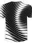 baratos T-Shirts-Homens Camiseta Camisa Social Geométrica Impressão 3D Decote Redondo Casual Diário Manga Curta Impressão 3D Imprimir Blusas Casual Moda Preto / Branco