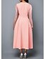 cheap Dresses-Women&#039;s Swing Dress Midi Dress Blue Blushing Pink Orange Long Sleeve Solid Color Lace Patchwork Summer Square Neck Elegant Party Slim 2021 S M L XL XXL 3XL 4XL 5XL