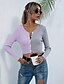 cheap Tops &amp; Blouses-LITB Basic Women&#039;s Contrast Color Crop Top Long Sleeve Simple Daily Comfy Summer Female Shirts