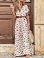 cheap Maxi Dresses-Women&#039;s Floral Ruffle Belted Surplice Neck Maxi long Dress Bohemia Classic Daily Short Sleeve Summer Spring