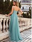 billige Vintage-dronning-Dame A Linje Kjole Maxi lang kjole Dusty Blue Uden ærmer Helfarve Forår Sommer Elegant Årgang 2021 S M L XL XXL 3XL 4XL