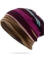 abordables Sombreros-sombrero multiusos unisex de unisex, calentador de cuello, colores contrastantes, rayas, gorro de calavera violeta wwstyu