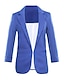 preiswerte Damen Blazer-Damen Blazer Tasche Volltonfarbe Schick &amp; Modern Langarm Mantel Alltag Herbst Frühling Standard Jacken Hellblau / Täglich