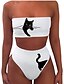 cheap Tankini-Women&#039;s Swimwear Tankini 2 Piece Swimsuit Animal Slim Print White Strapless Bandeau Bathing Suits Sexy New