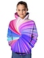 cheap Girls&#039; Tees &amp; Blouses-Kids Girls&#039; Hoodie &amp; Sweatshirt Long Sleeve Rainbow 3D Print Print Graphic 3D Active