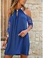 cheap Casual Dresses-Women&#039;s Short Mini Dress Shift Dress Green Black Blue Red Short Sleeve Lace Solid Color Halter Neck Summer Stylish Casual 2022 S M L XL XXL