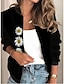 cheap Jackets-Women&#039;s Jacket Bomber Jacket Varsity Jacket Print Regular Coat Black Yellow Beige Daily Active Zipper Spring &amp;  Fall Collarless Regular Fit S M L XL XXL 3XL / Plants