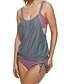 cheap Tankini-Women&#039;s Tankini 2 Piece Swimsuit Tie Knot Open Back Color Block Light Blue Gray Black Dark Blue Swimwear Bathing Suits Neutral Sports / Beach
