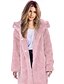cheap Furs &amp; Leathers-Women&#039;s Faux Fur Coat Fall &amp; Winter Daily Long Coat Loose Basic Jacket Long Sleeve Oversized Solid Colored Blue Purple Yellow