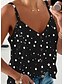 cheap Tops &amp; Blouses-Women&#039;s Camisole Blouse Star V Neck Print Sexy Tops White Black Red