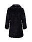 cheap Furs &amp; Leathers-Women&#039;s Faux Fur Coat Fall Winter Going out Long Coat Thermal Warm Regular Fit Elegant Jacket Long Sleeve Quilted Solid Color Black