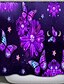 preiswerte Duschvorhänge-lila Blume Schmetterling Badezimmer Duschvorhang Freizeit Toilette vierteiliges Set