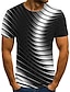billige T-Shirts-Herre T-shirt Skjorte Geometrisk 3D-udskrivning Rund hals Afslappet Daglig Kortærmet 3D-udskrivning Trykt mønster Toppe Afslappet Mode Sort / Hvid