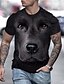 cheap Short Sleeve-Men&#039;s Shirt T shirt Tee Tee Animal Dog Round Neck Light Yellow Black Yellow Blue Brown 3D Print Plus Size Party Daily Short Sleeve Print Clothing Apparel Streetwear Chic &amp; Modern Comfortable Big and