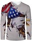 cheap Men&#039;s Tees &amp; Tank Tops-Men&#039;s T shirt Tee Round Neck Graphic Animal White Blue Red 3D Print Long Sleeve Print Daily Holiday Tops Basic Casual