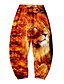 cheap Pants-Men&#039;s Casual / Sporty Athleisure 3D Print Elastic Waist Harem Loose Jogger Full Length Pants Micro-elastic Daily Sports Lion Mid Waist Black / Red XXS XS S M L