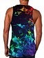 cheap Tank Tops-Men&#039;s Daily 3D Print Tank Top Vest Undershirt Shirt 3D Sleeveless Print Tops Casual Beach Rainbow / Summer