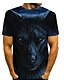 cheap Tank Tops-Men&#039;s Unisex Daily 3D Print T shirt Shirt Plus Size Graphic Wolf Animal Short Sleeve Print Tops Basic Chic &amp; Modern Designer Exaggerated Round Neck Blue Gray White