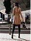 baratos Trench Coats e Casacos Femininos-Mulheres Japonas Outono Inverno Trabalho Longo Casaco Normal Moda de Rua Casaco Manga Longa Botão Sólido Cinzento Cáqui Branco