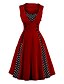 cheap Party Dresses-women&#039;s plus size 50s vintage classic polka dot swing pinup rockabilly dress rosered 5x