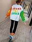 preiswerte Kleidersets für Mädchen-Kinder Mädchen Kleidungsset Kindertag Langarm Weiß Schwarz Weiß Bedruckt Buchstabe Freizeitskleidung Baumwolle Standard Grundlegend 4-13 Jahre