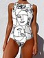 abordables Une pièce-Maillots de Bain Une pièce Monokini Maillots de bain Maillot de bain Femme Mince Normal Bloc de couleur Géométrique Rembourré Maillots de bain Actif basique Sportif / Sexy / Mode / nouveau