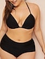 cheap Tankini-Women&#039;s Tankini Swimsuit Print Halter Swimwear Bathing Suits Black / Bikini