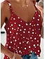 preiswerte Tops &amp; Blouses-Damen Spaghetti-Shirt Bluse Stern V-Ausschnitt Bedruckt Sexy Oberteile Weiß Schwarz Rote
