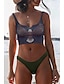 cheap Women&#039;s Swimsuits-women&#039;s cute animal printed crop top swimsuit two piece bikini set bathing suit beachwear (m, 3 eagle grey- black)