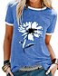 abordables Tee-shirt-T-shirt Femme Quotidien Graphique Manches Courtes Col Rond Noir Bleu Violet Hauts Ample Coton