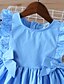 cheap Girls&#039; Dresses-Kids Toddler Little Girls&#039; Dress Solid Colored Ruffle Bow Blue Blushing Pink Above Knee Sleeveless Basic Cute Dresses Children&#039;s Day Regular Fit 3-8 Years