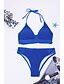 cheap Tankini-Women&#039;s Swimwear Bikini Tankini Normal Swimsuit Striped Color Block Strappy Tie Knot Bow Hole Blue Strap Halter Blouse Bathing Suits Party Elegant New / Sexy / Padded Bras