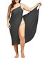 cheap Cover-Ups-plus size womens swimsuit cover up spaghetti wrap v neck backless long dress pink