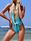 cheap One-Pieces-Women&#039;s Swimwear One Piece Swimsuit Solid Colored Strappy Halter Wrap Light Blue Green Blue Black Light Green Bathing Suits Basic / Padded Bras