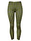 baratos Pants-Mulheres Básico Clássico Fashion Calças Calças Micro-Elástica Roupa Diária Trabalho Padrão Quadrados Cintura Média Preto Amarelo S M L XL