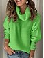 cheap Sweaters-Women&#039;s Pullover Solid Color Knitted Stylish St. Patrick&#039;s Day Long Sleeve Loose Sweater Cardigans Fall Turtleneck Green Blue White