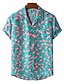 billige Men&#039;s-Herre Skjorte Grafisk skjorte Klassisk krave Flamingo Grøn Andre tryk Afslappet Ferie Trykt mønster Tøj Tropisk Designer Strandstil / Kortærmet / Kortærmet