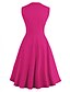 baratos Vestidos de Renda-Vestido feminino tamanho 50 vintage clássico com bolinhas swing pinup rockabilly rosa 5x