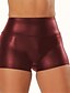 cheap Shorts-Women&#039;s Shorts Hot Pants PU Artificial Leather Gray Green Wine 1 Basic Fashion Mid Waist Going out Club Stretchy Solid Colored S M L XL XXL / Skinny