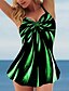 cheap Tankini-Women&#039;s Bikini Tankini Swimsuit Print Tie Dye 3D Blue Green Rainbow Swimwear Padded Strap Bathing Suits Fashion Sexy / 2 Piece / Padded Bras