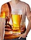 abordables Tank Tops-Homme T shirt Tee Chemise Bloc de couleur 3D Bière Col Rond Vert Jaune Vert foncé Arc-en-ciel Grande Taille Sortie Fin de semaine Manche Courte Vêtement Tenue basique