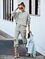 cheap Two Piece Sets-Women&#039;s Basic Solid Color Causal Daily Two Piece Set Tracksuit T shirt Pant Loungewear Jogger Pants Drawstring Hole Tops