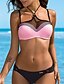 cheap Bikini-Women&#039;s Swimwear Bikini Swimsuit Color Block Pink Black Green Royal Blue Swimwear Bathing Suits / Padded Bras