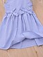 preiswerte Kleider für Mädchen-Kinder Baby Wenig Mädchen Kleid Blau &amp; Weiß Solide Schleife Blau Übers Knie Ärmellos Grundlegend nette Art Kleider Kindertag Normale Passform 3-8 Jahre