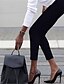 abordables Leggings para Mujer-Mujer pantalones de traje Normal Poliéster Color sólido Negro Vino Moda Alta cintura Longitud total Oficina Diario Primavera, Otoño, Invierno, Verano