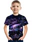 billige T-skjorter og skjorter til gutter-Gutt 3D Grafisk Galakse T skjorte T-skjorte Kortermet 3D-utskrift Sommer Aktiv Polyester Rayon Barn