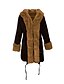 cheap Furs &amp; Leathers-Women&#039;s Faux Fur Coat Fall Winter Daily Long Coat Hooded Warm Regular Fit Elegant &amp; Luxurious Jacket Long Sleeve Fur Trim Solid Colored Camel Black / Lined / Loose