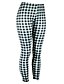 abordables Pants-Mujer Básico Clásico Elegante pantalones Pantalones Microelástico Ropa Cotidiana Trabajo Patrón Cuadrados Media cintura Negro Amarillo S M L XL