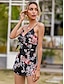 abordables Jumpsuits &amp; Rompers-Mujer Boho Negro Mono Floral Estampado